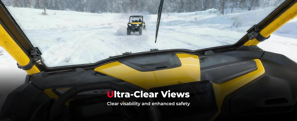 DOT Approved Full Glass Windshield for Can-Am Maverick R / RS / Max 2024–2026 with Wiper — manufacturer image 2