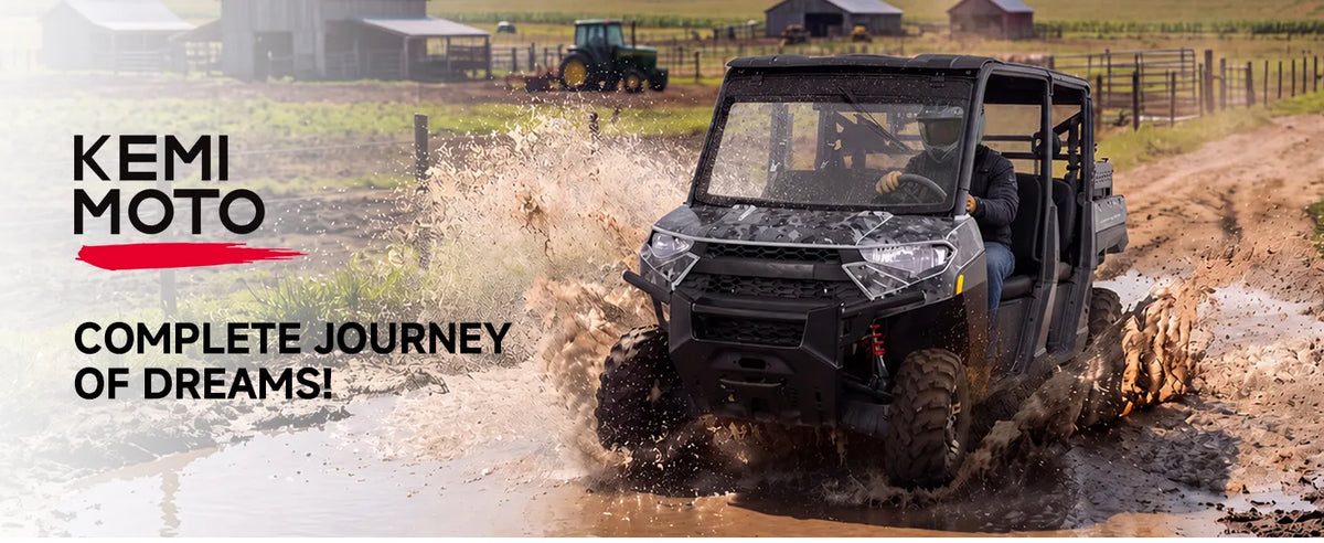 UTV 9/32" Glass Windshield with Trigger-Activated Electric Wiper for Polaris Ranger 1000 / XP 1000 / XP 900 &  — manufacturer image 1