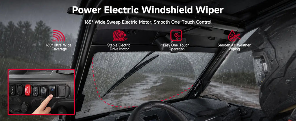 UTV Glass Windshield w/ Electric Wiper For Cfmoto ZForce 950 G2|800 — manufacturer image 2