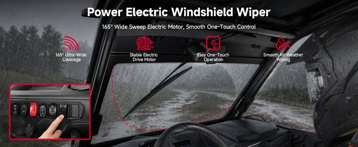 UTV Glass Windshield w/ Electric Wiper For Cfmoto ZForce 950 G2|800 — manufacturer image 2
