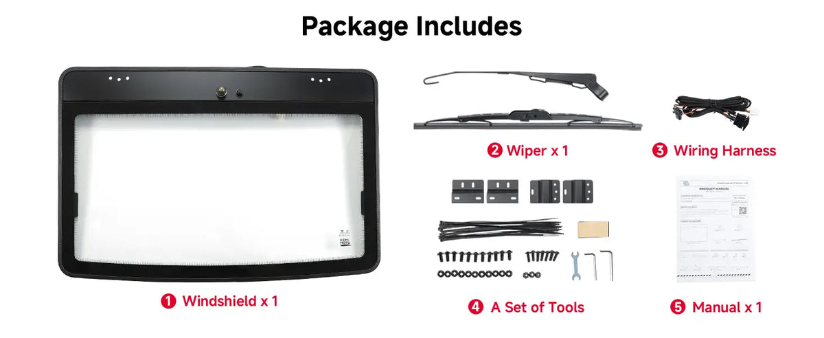 UTV Glass Windshield w/ Electric Wiper For Cfmoto ZForce 950 G2|800 — manufacturer image 3