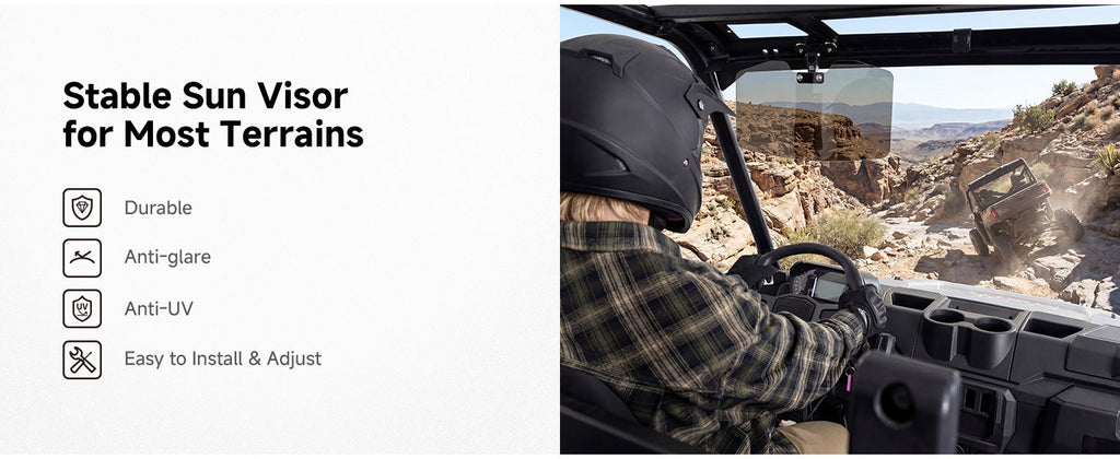 Universal Magnetic Sun Visor for UTV with Pro-Fit Bar or Metal Roof(1PC) — manufacturer image 4
