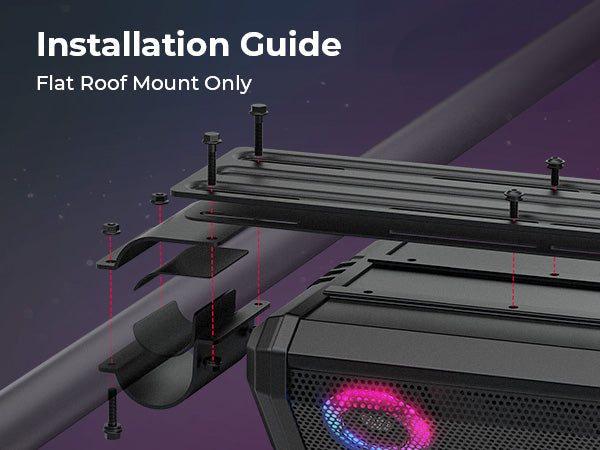 Midnight 90 Roof 34 Inch Soundbar For Can-Am Polaris UTV Bluetooth Speaker Fits 1.45–2" Roll Cages — manufacturer image 10
