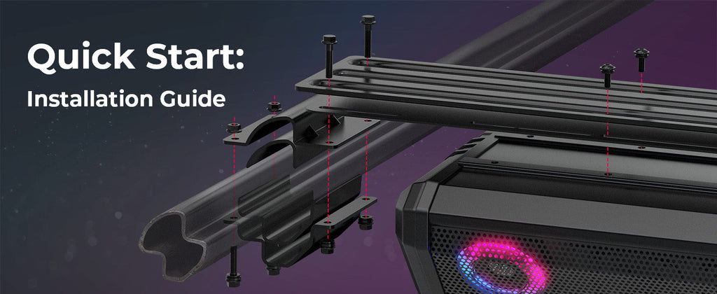 Midnight 90 Roof 34.25" Soundbar For Can-am Polaris UTV Bluetooth Speaker with Dual Subwoofers, IP66 Waterproo — manufacturer image 5