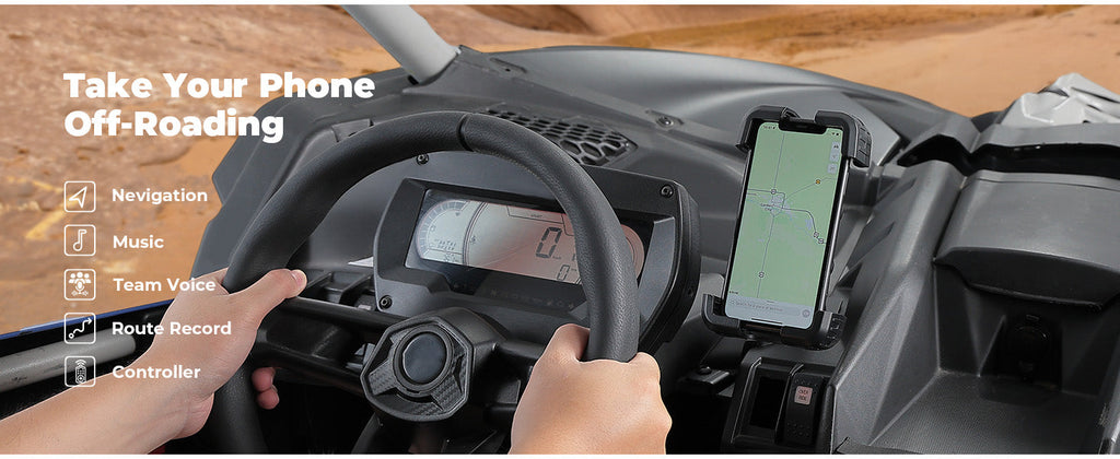 X3 Phone Mount Aluminum Anti-Vibration 360° Adjustable Holder for Can-Am Maverick X3 & Max — manufacturer image 2