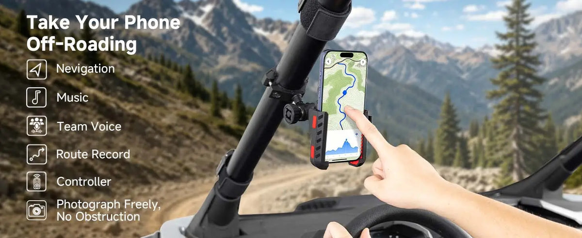 UTV Phone Mount Fit for 1.75"-2" Roll Cage,X3/RZR/Ranger — manufacturer image 4