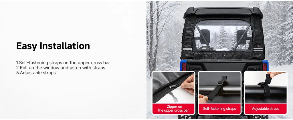 UTV Soft Rear Windshield For Honda Pioneer 500/520 — manufacturer image 3