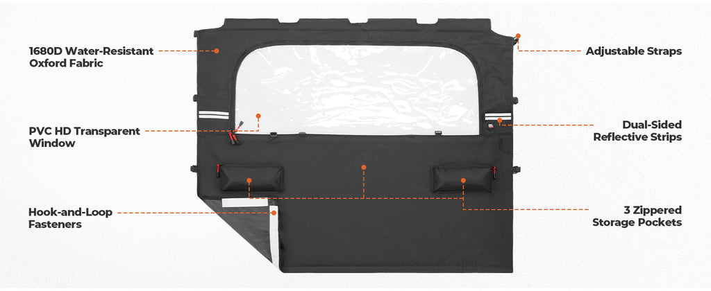 UTV Soft Rear Window for Kawasaki Mule PRO-FXT 2015+ — manufacturer image 3