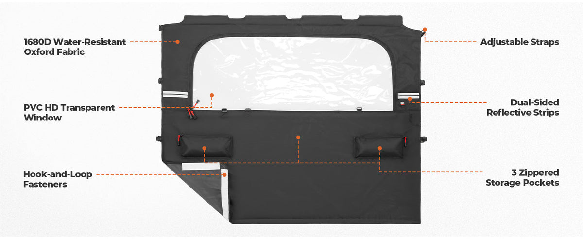 UTV Soft Rear Window for Kawasaki Mule PRO-FXT 2015+ — manufacturer image 3