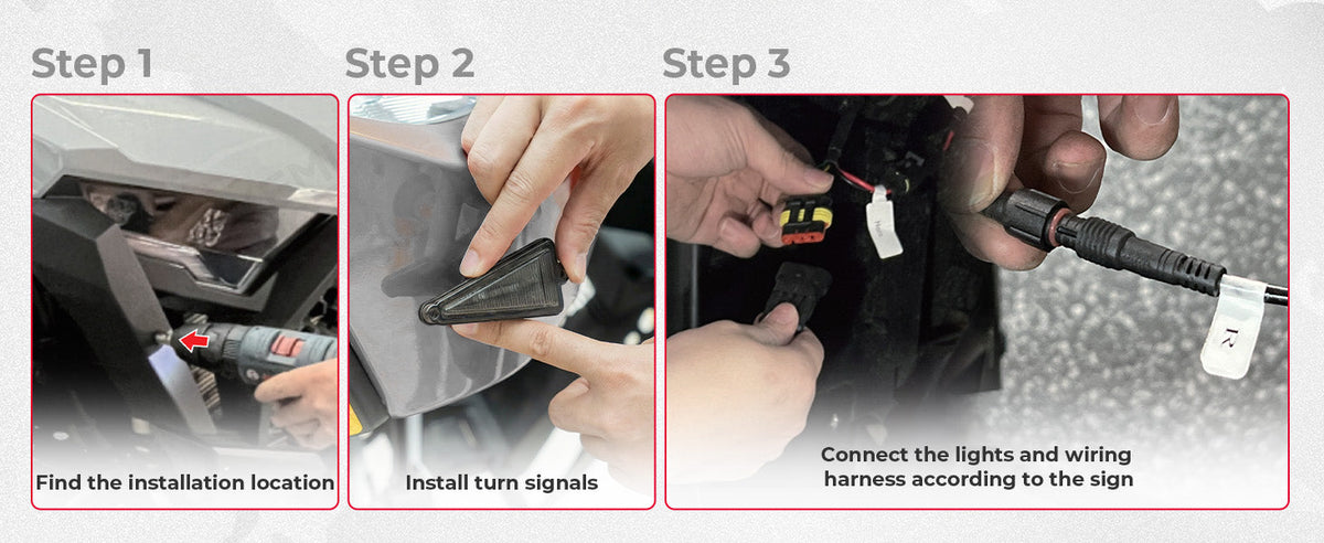 UTV/ATV Universal Turn Signal Kit with Dash Indicator & Sync Taillight — manufacturer image 6