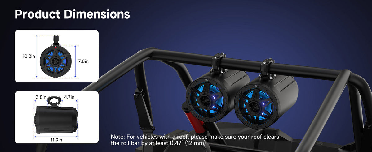KP6 6.5" Universal Tower Speakers for UTV, ATV & Marine — manufacturer image 11