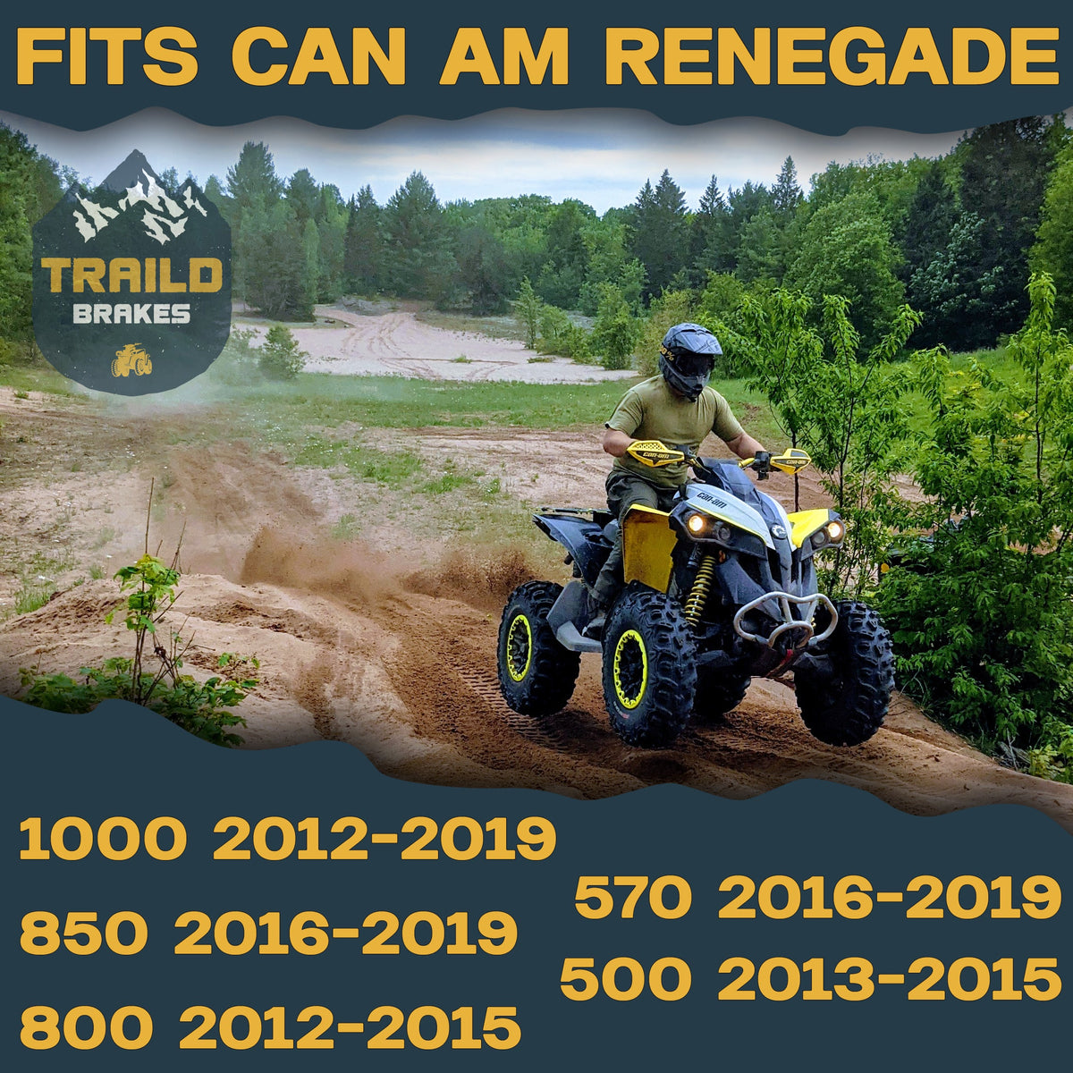 Can-Am Renegade 1000/850/800/570/500 2012-2019 Brass Brake Pad Set - image 2