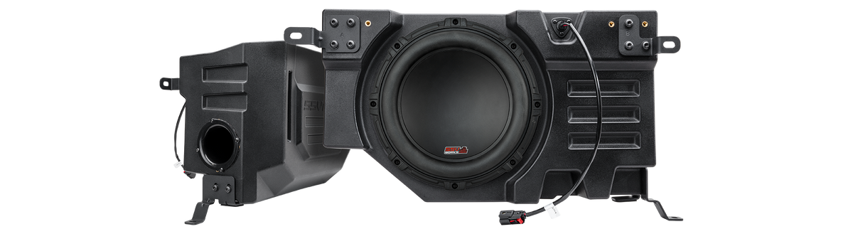 SSV Works Can-Am Defender HD10 under-seat ported subwoofer enclosure
