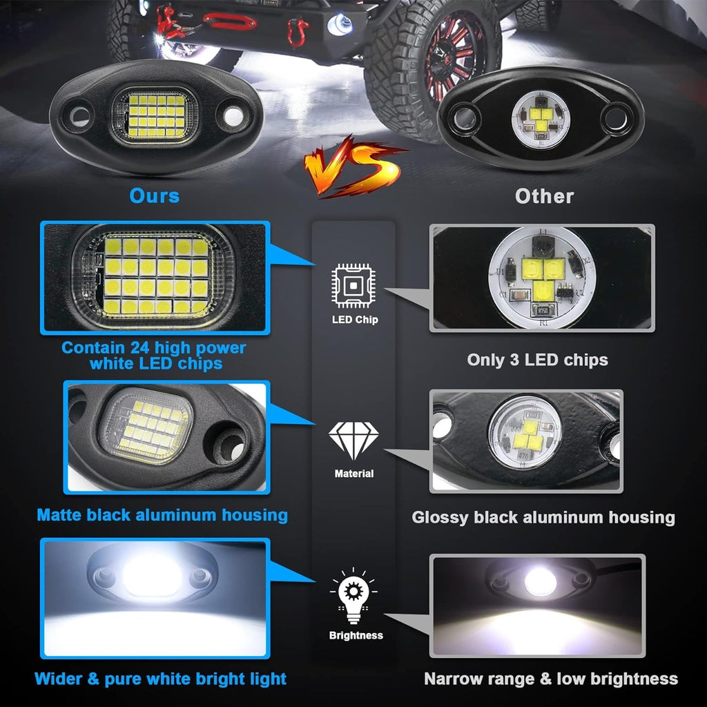 Platinum 24 LED white Rock Lights single