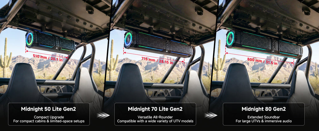 Kemimoto Midnight 50 Lite Gen2 20-inch 6 Speaker UTV Sound Bar Polymer — manufacturer image 4