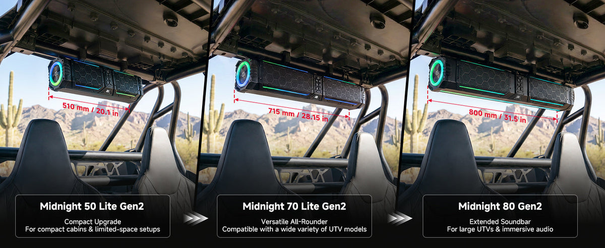 Kemimoto Midnight 50 Lite Gen2 20-inch 6 Speaker UTV Sound Bar Polymer — manufacturer image 4