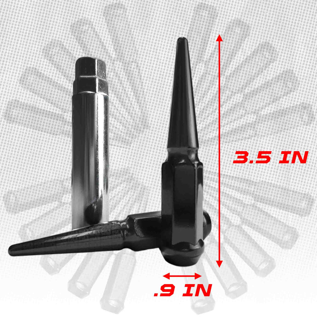 1/2 Inch Extended Spike Lug Nuts - 60 Degree Taper Seat