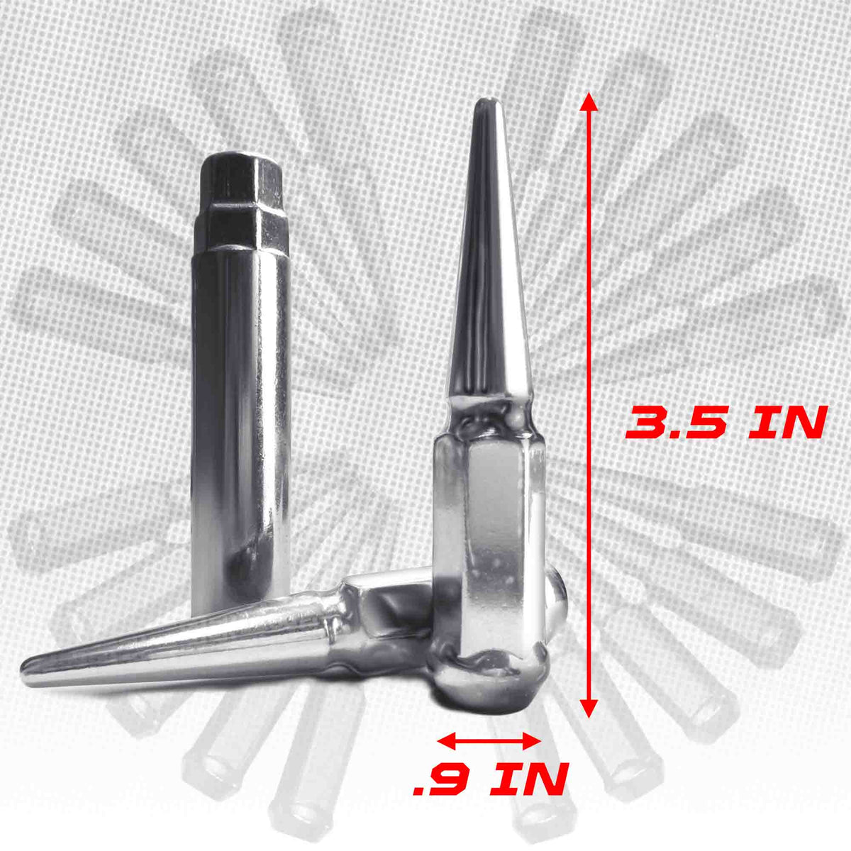 1/2 Inch Extended Spike Lug Nuts - 60 Degree Taper Seat