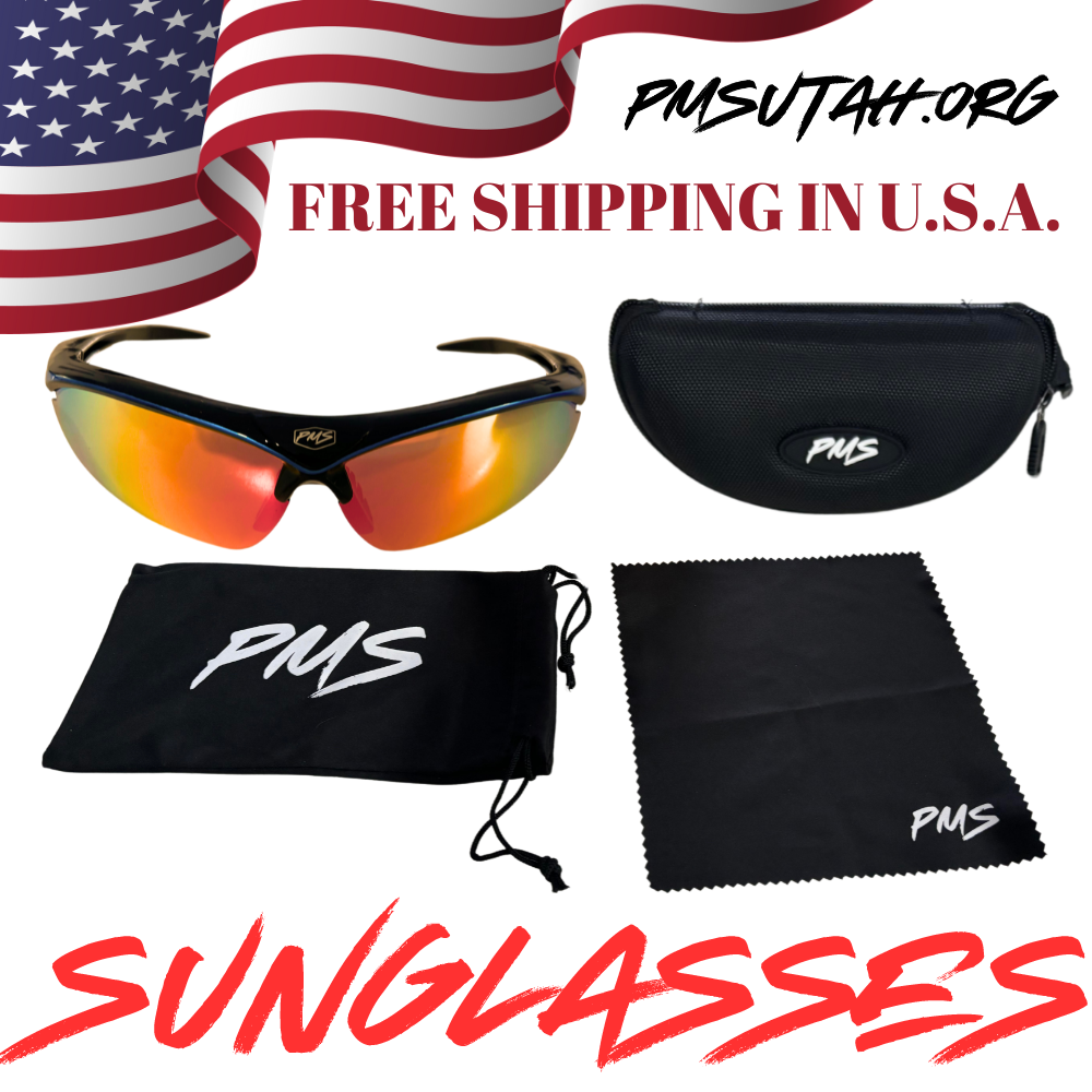 PMS Toucan Black/Red Mirror Sport Sunglasses for Riding and Cycling