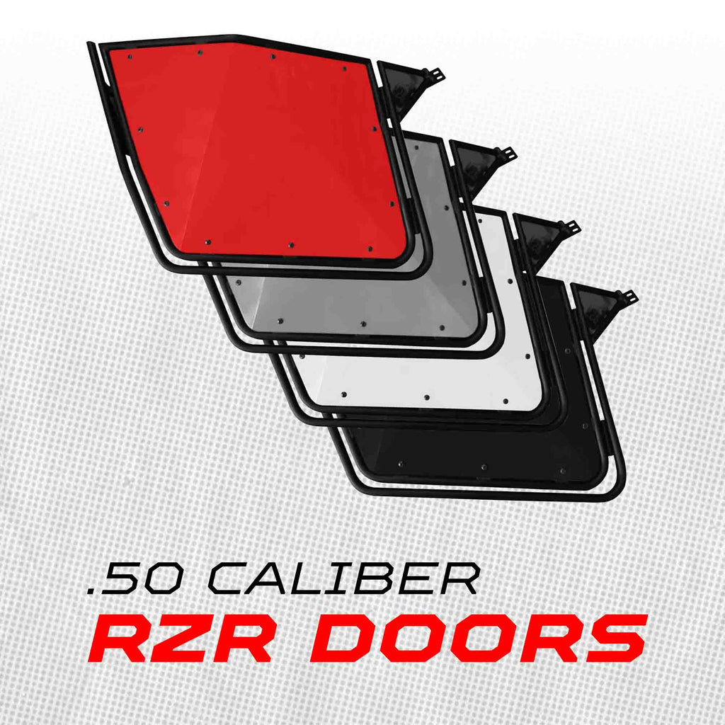 50 Cal RZR Doors Red on Black
