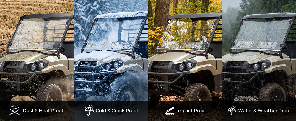 UTV Vented Front Windshield For Kawasaki Mule PRO-MX — manufacturer image 4