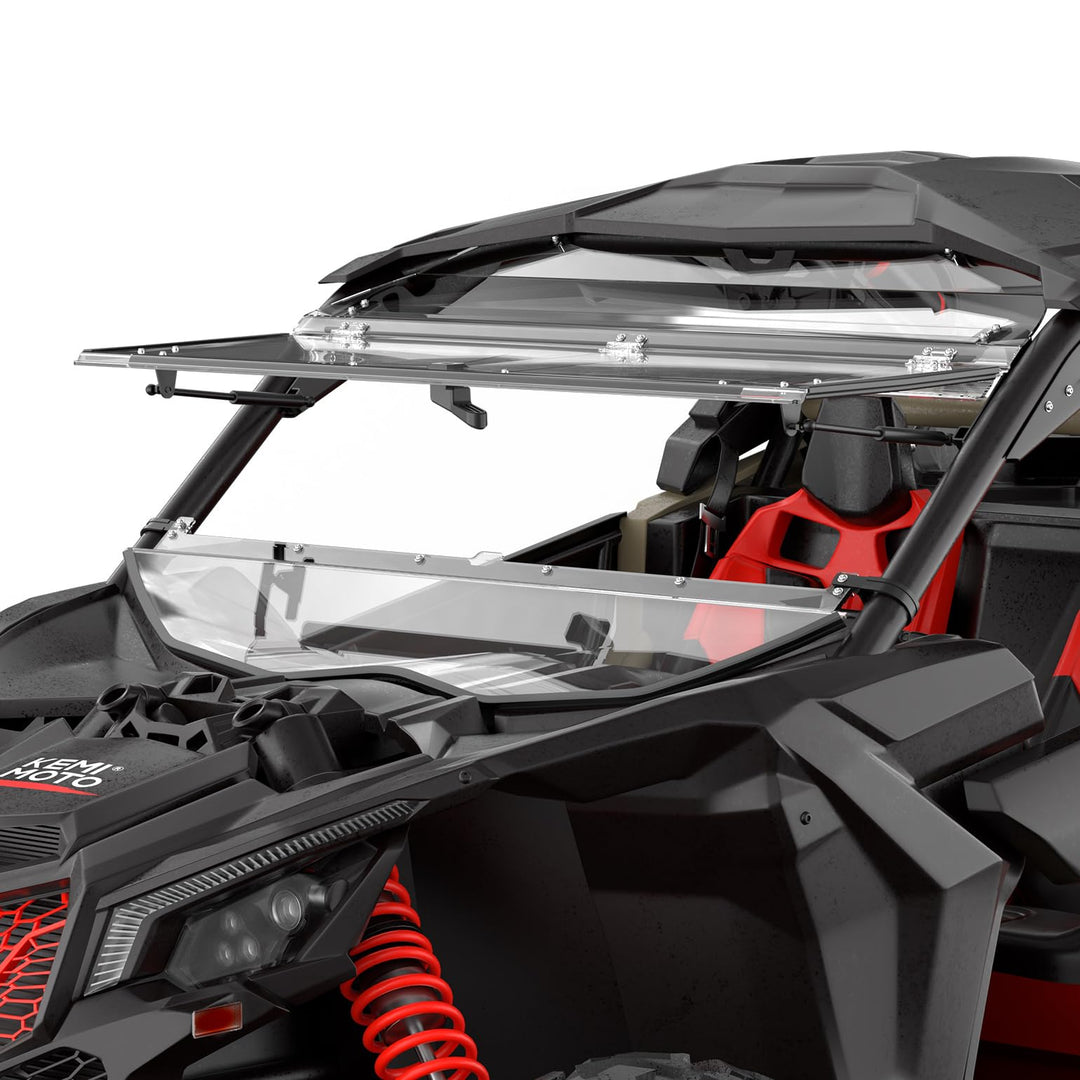 KEMIMOTO Scratch-Resistant Flip Windshield for Can-Am Maverick X3