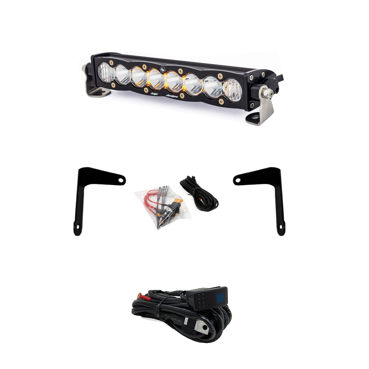 Baja Designs 447037 S8 10-inch shock mount light bar kit for Can-Am Maverick X3