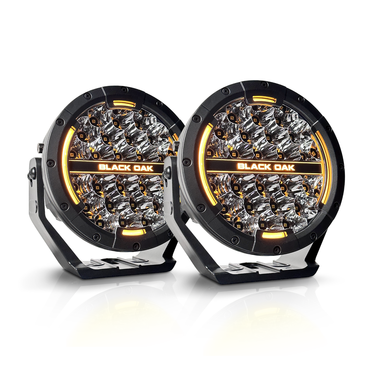 Black Oak LED 7-inch round light pair