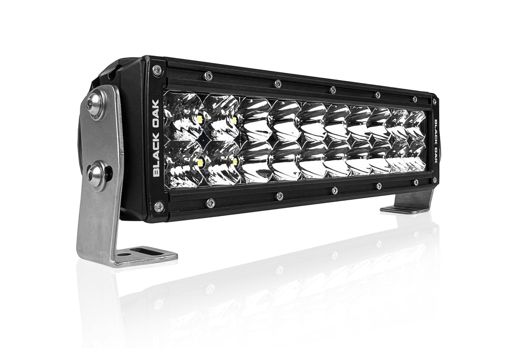 Black Oak LED 10-inch 60W double-row flood light bar SKU 10F-D3OS