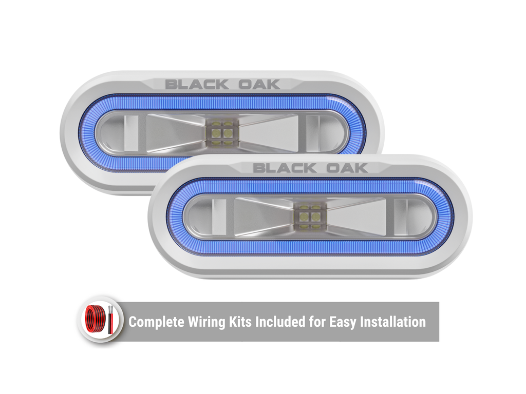 Black Oak LED Low Pro white housing spreader light kit with white halo MLPS-W