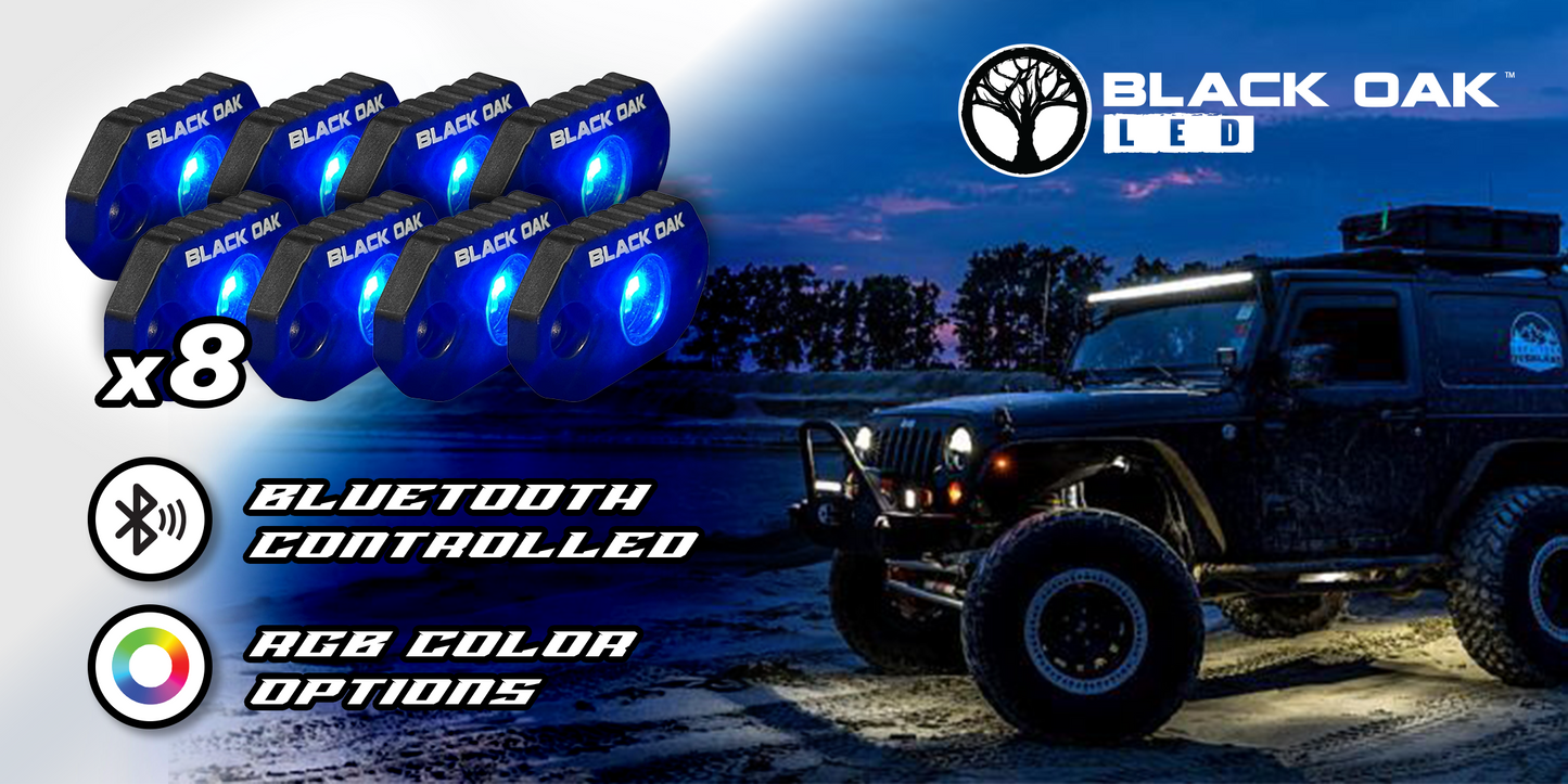 Black Oak LED RGB eight-light rock light kit