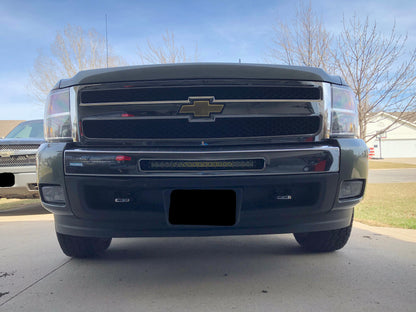 Black Oak LED 2007-2013 Chevy Silverado 1500 20-inch single-row bumper light bar kit CVY-20C-S-07-13