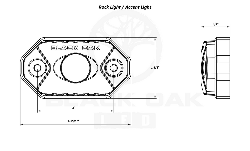 Black Oak LED RGB rock light close-up