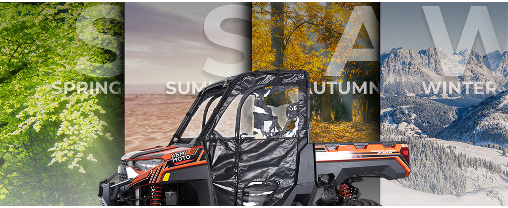 KEMIMOTO UTV Cab Enclosure Upper Doors for Ranger XP 1000 (2017-2025) — manufacturer image 2
