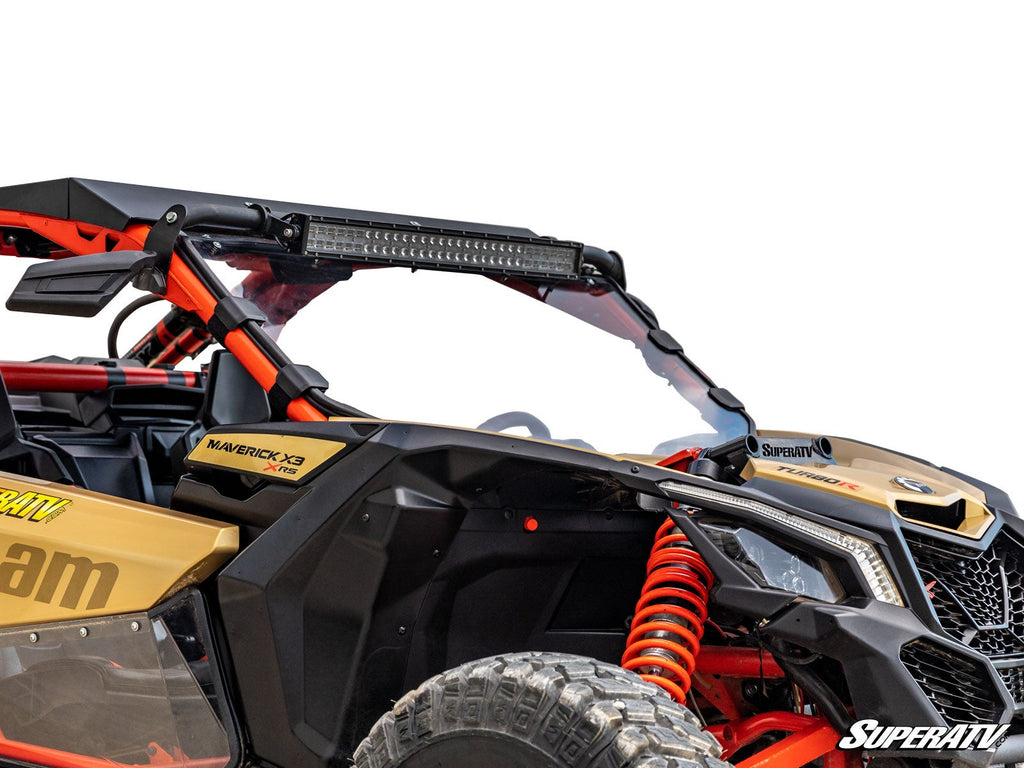 Can-Am Maverick X3 full windshield installed, front view