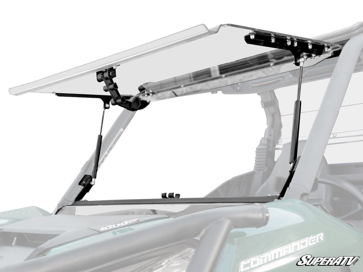 Can-Am Maverick Sport scratch-resistant flip windshield installed