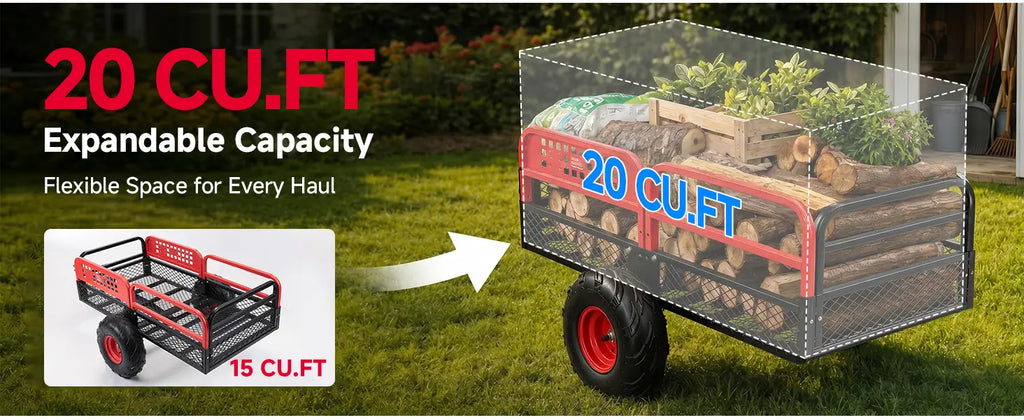 ATV/UTV 12 Cu. Ft. 1500 lbs Universal Pull Behind Dump Cart Trailer — manufacturer image 2