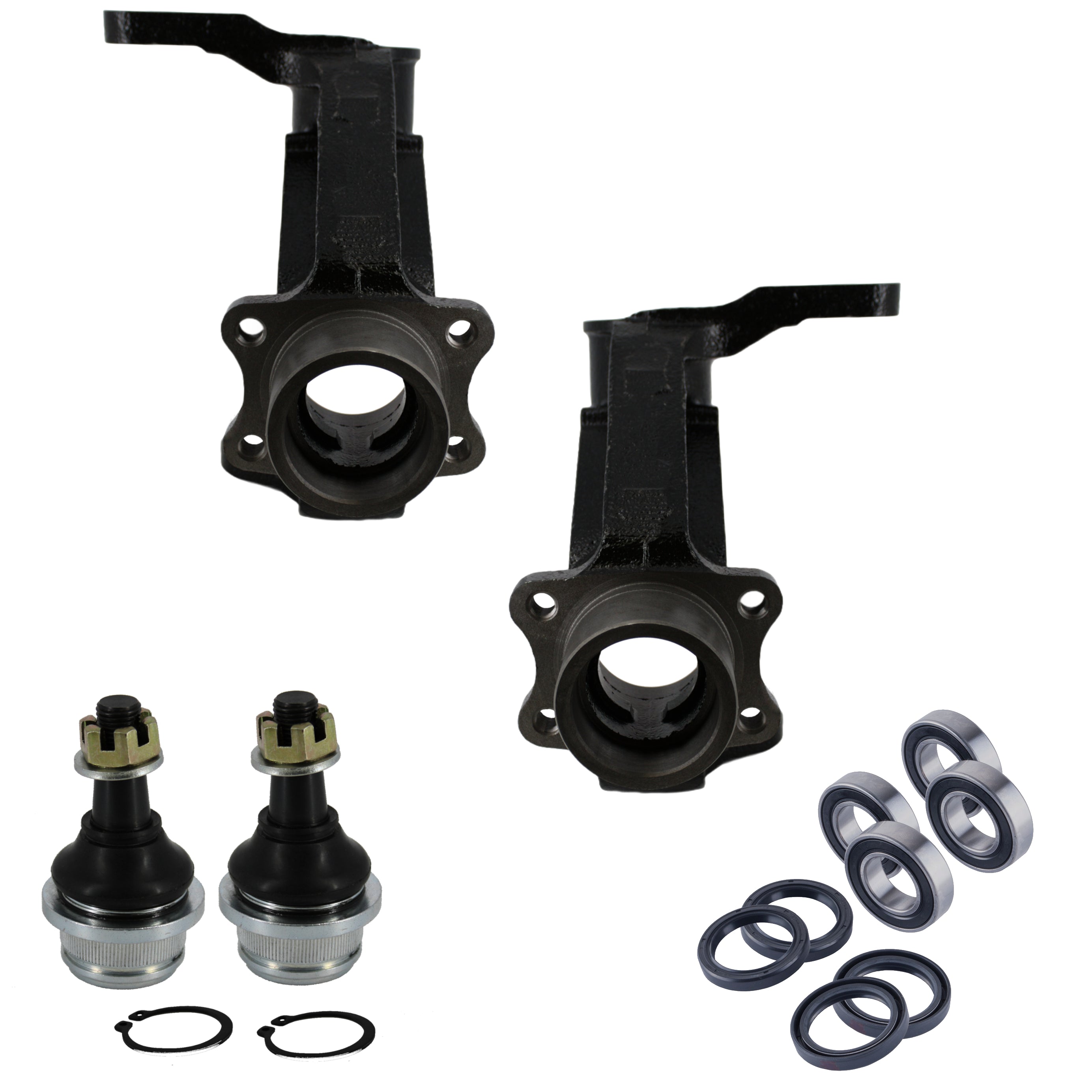 Suzuki QUV 620 front knuckle wheel bearing and ball joint set