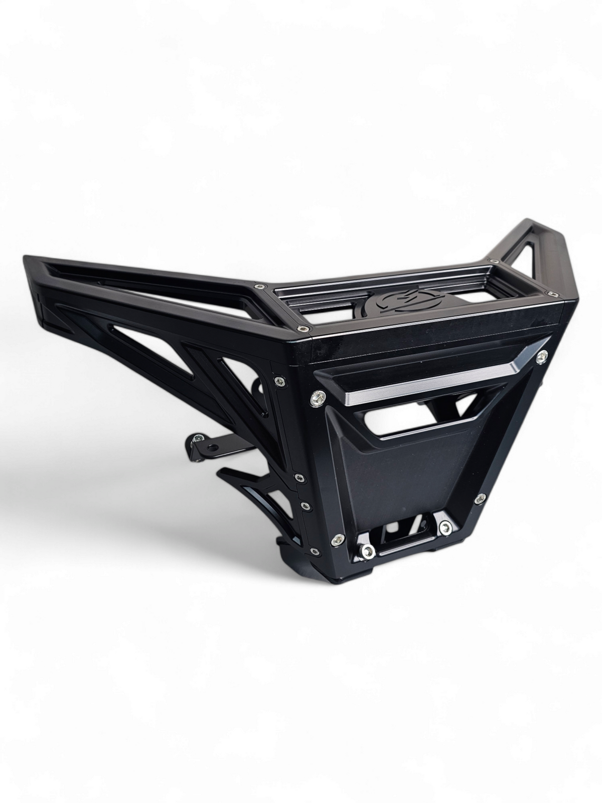 Elektric FWB210035 black billet front winch bumper installed on Can-Am Maverick X3
