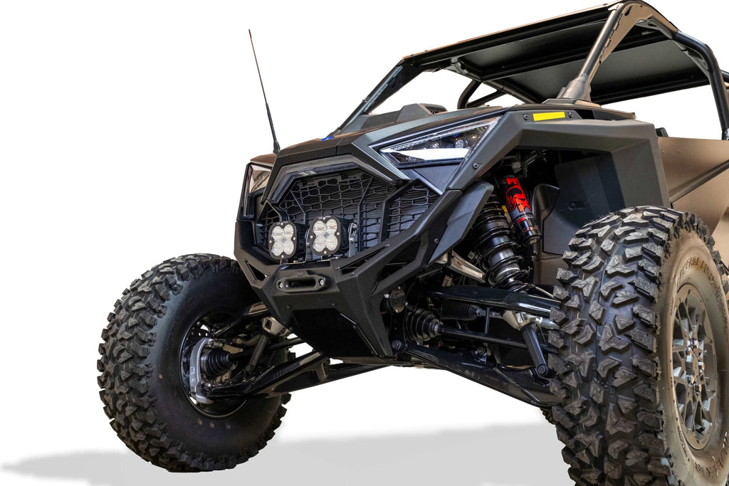 Elektric FWB610012 Volt front winch bumper installed on Polaris RZR Pro R