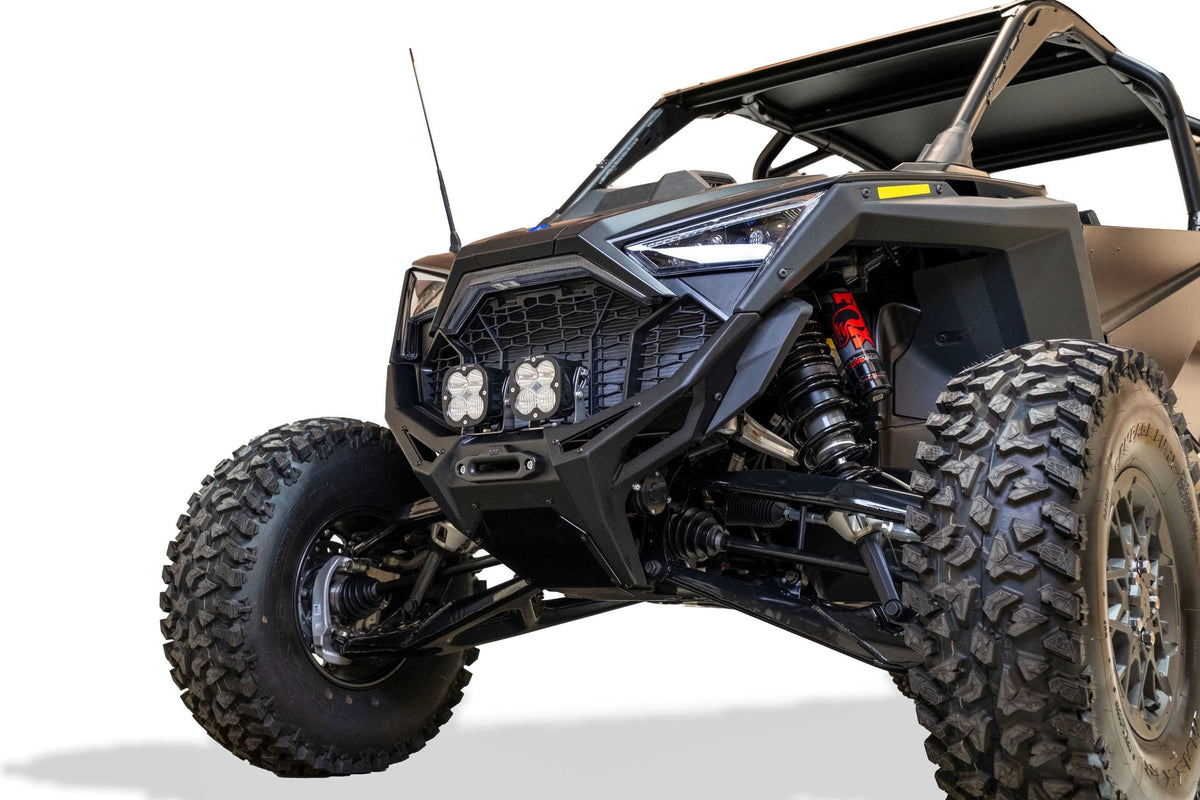 Elektric FWB610012 Volt front winch bumper installed on Polaris RZR Pro R