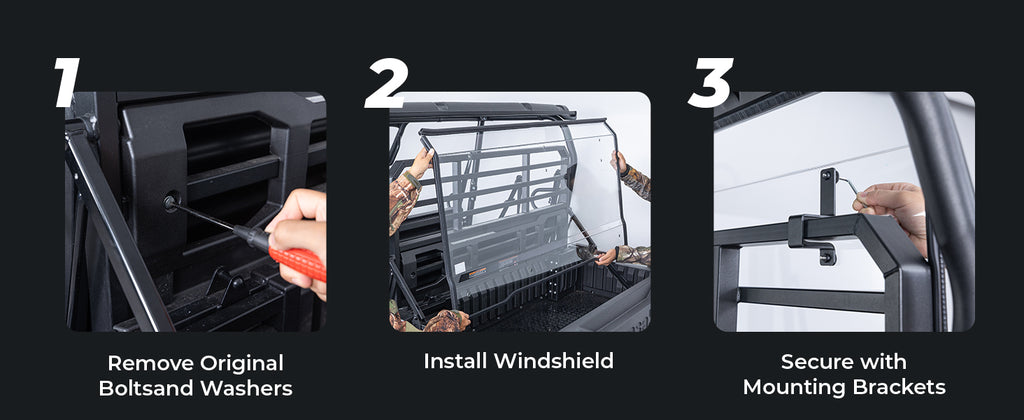 UTV Rear Windshield For Kawasaki Mule Pro — manufacturer image 4