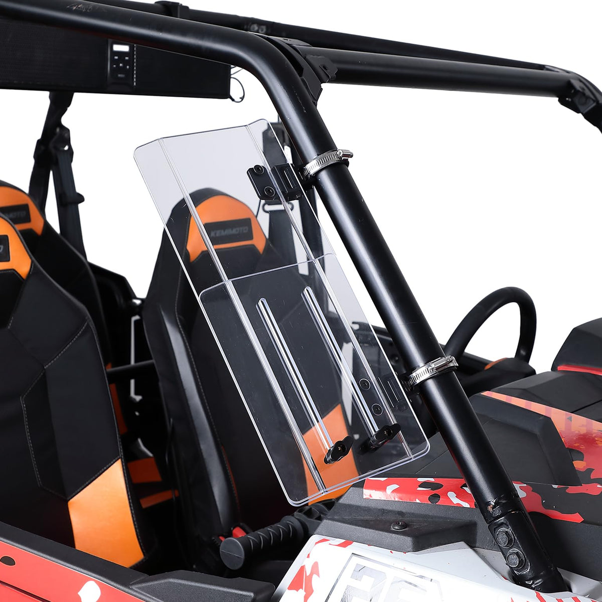 2PCS UTV Side Wind Deflectors for Can-Am / Polaris fit 1.5-2.2 inch Roll Bar