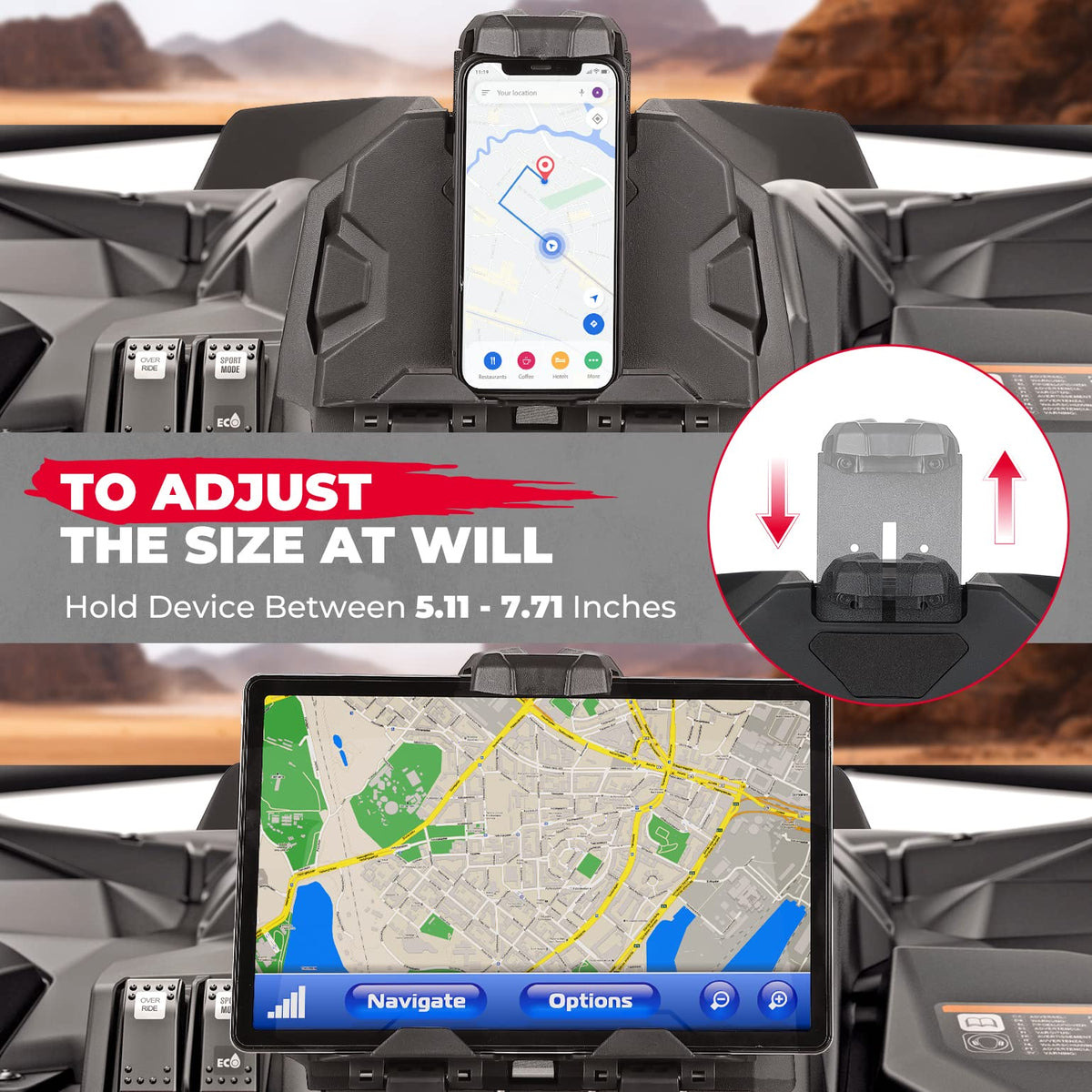 Tablet Holder With Storage Box Fit Can Am Maverick Sport Trail