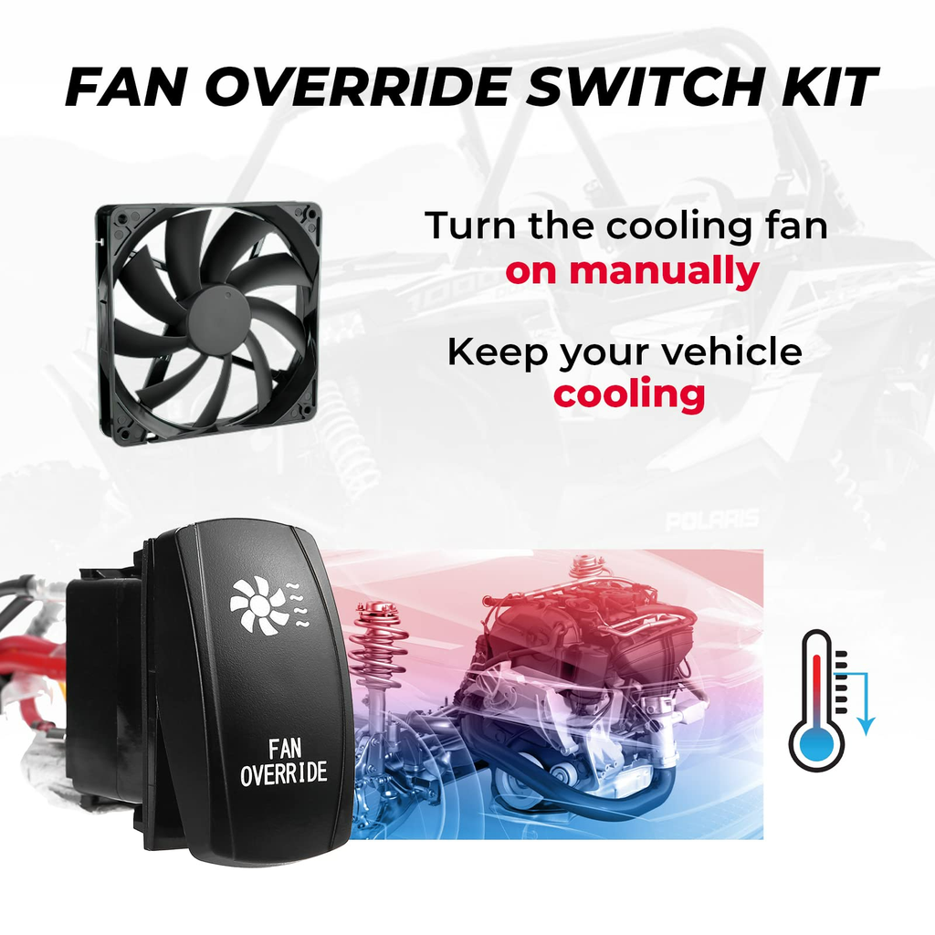 ATV/UTV Fan Override Switch Kit For Polaris, Can-Am