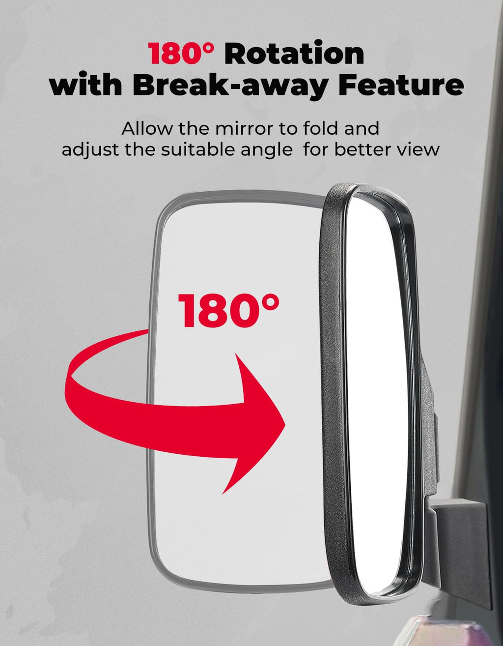 Door Mounted Side View Mirrors for Polaris Ranger/ Commercial Pro XD (1 Pair)