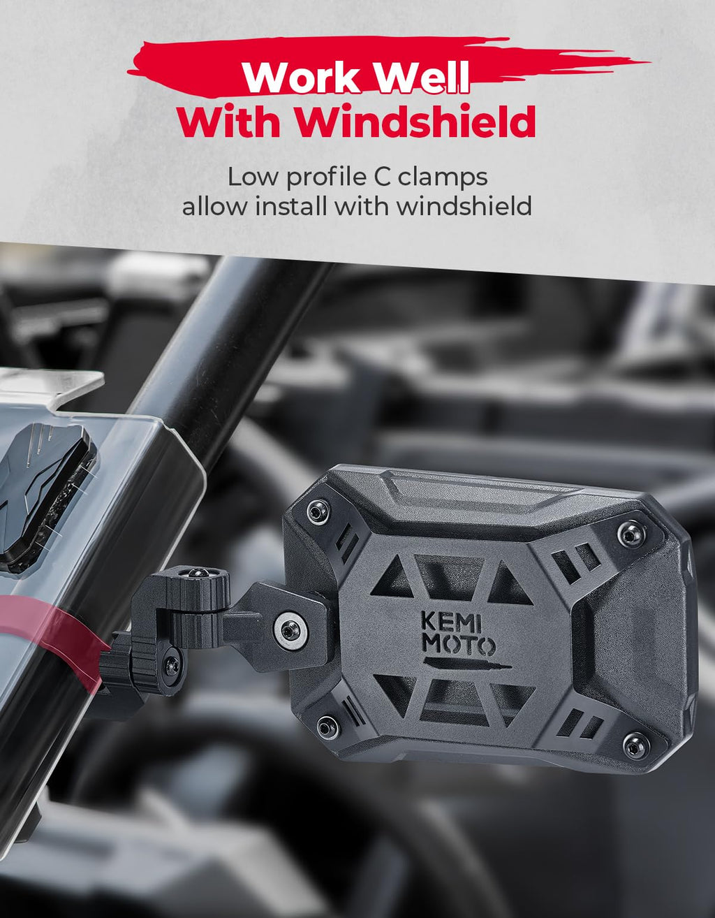 UTV Side Mirrors, Tool-free Multi-Adjustment for Can Am Maverick X3/ RZR w/ 1.65-2" Roll bar