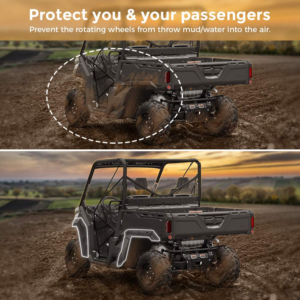 Front and Rear Extended Mud Guards For Can Am Defender