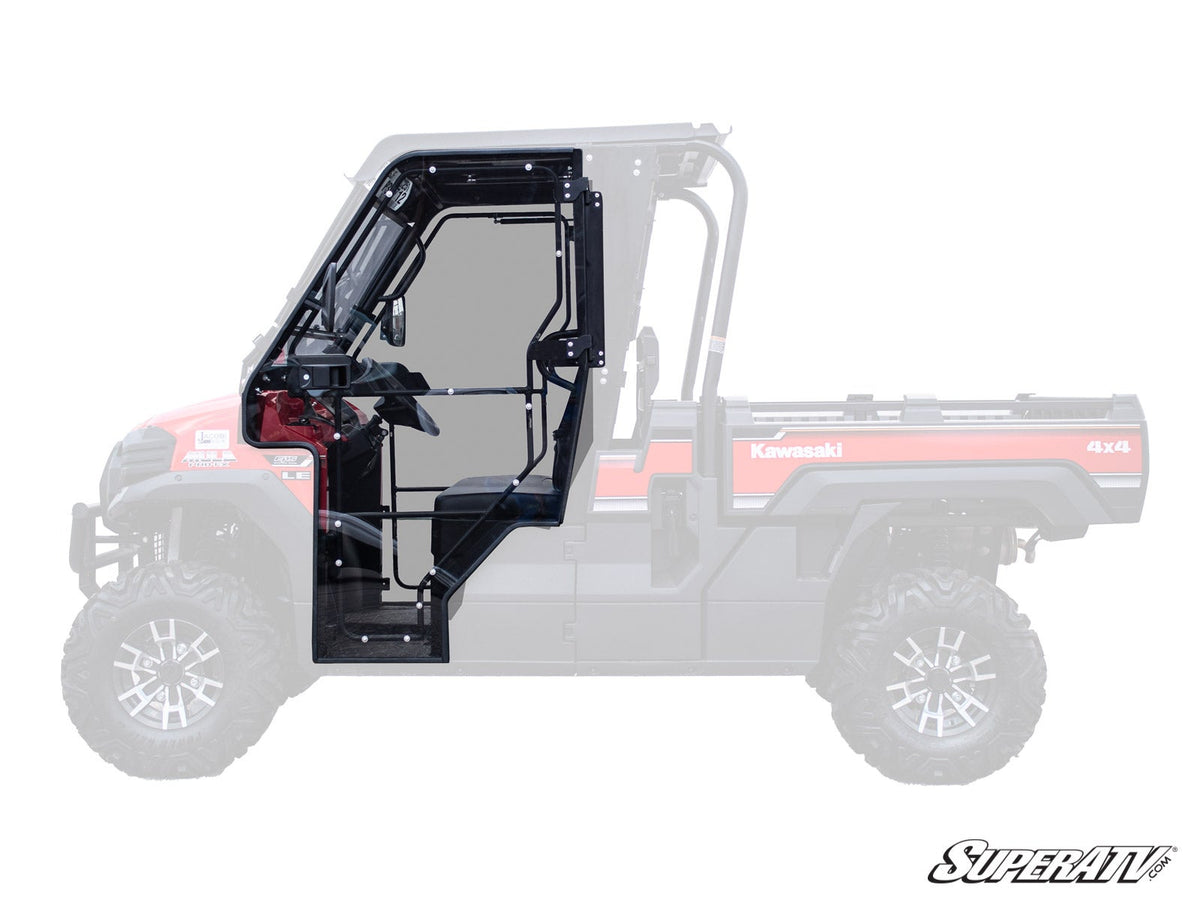 Kawasaki Mule Pro FX cab enclosure doors installed