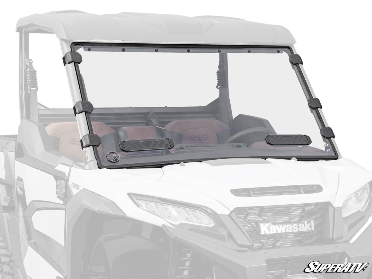 SuperATV scratch-resistant vented full windshield for Kawasaki Ridge
